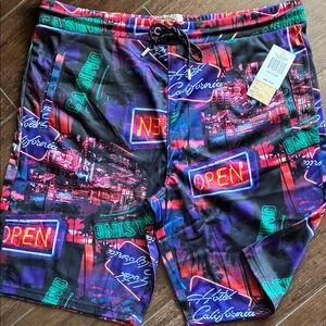 Vibrant Neon Print Men's Shorts